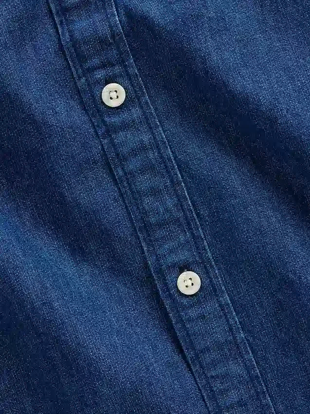 Denim overhemd met rechte zoom en relaxte pasvorm