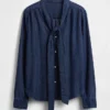 Denim overhemd met strik