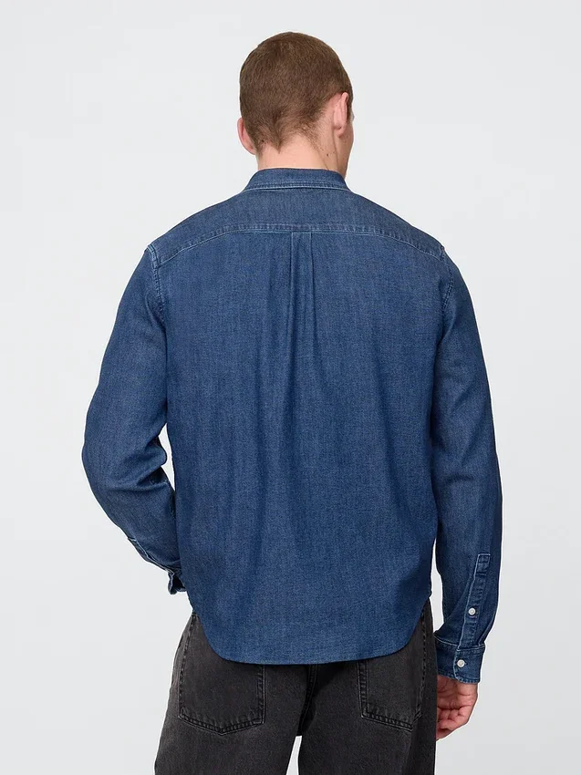 Denim overhemd met zakken