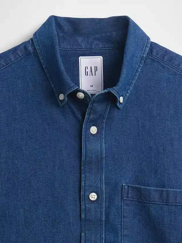 Denim overhemd met zakken