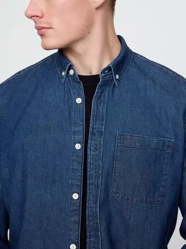 Denim overhemd met zakken