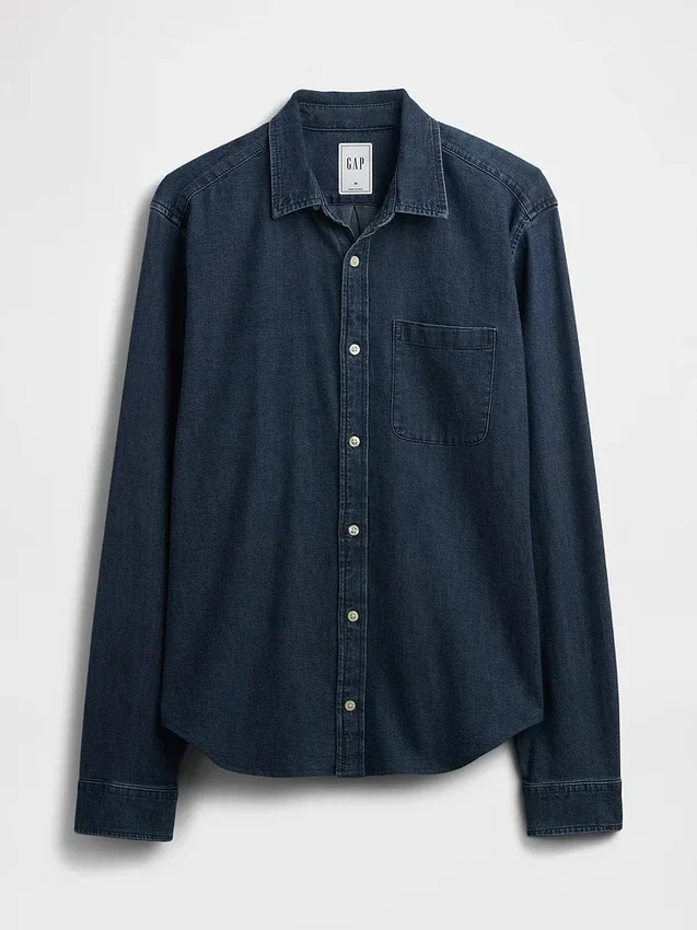 Denim overhemd met zakken