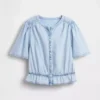 Denim peplum crop-top