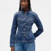 Denim peplum-jasje