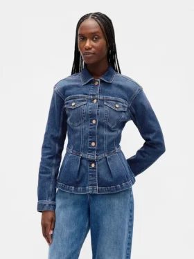 Denim peplum-jasje