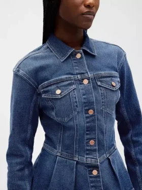 Denim peplum-jasje
