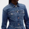 Denim peplum-jasje