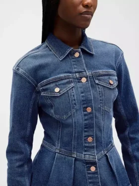 Denim peplum-jasje