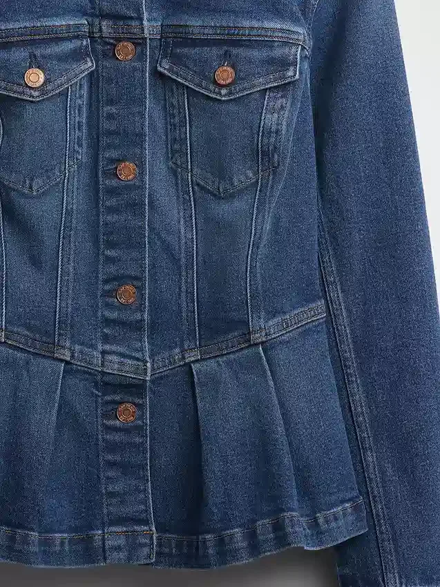 Denim peplum-jasje