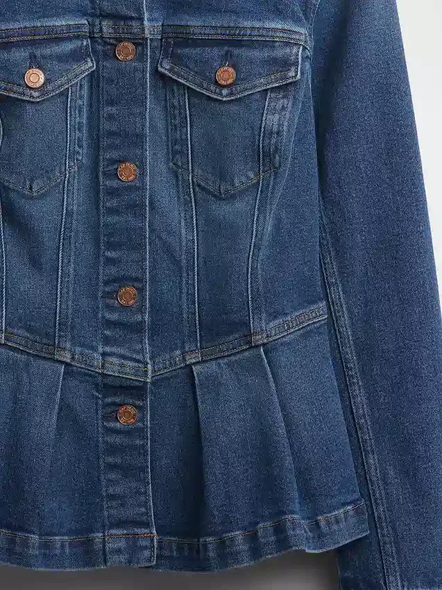 Denim peplum-jasje