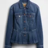 Denim peplum-jasje