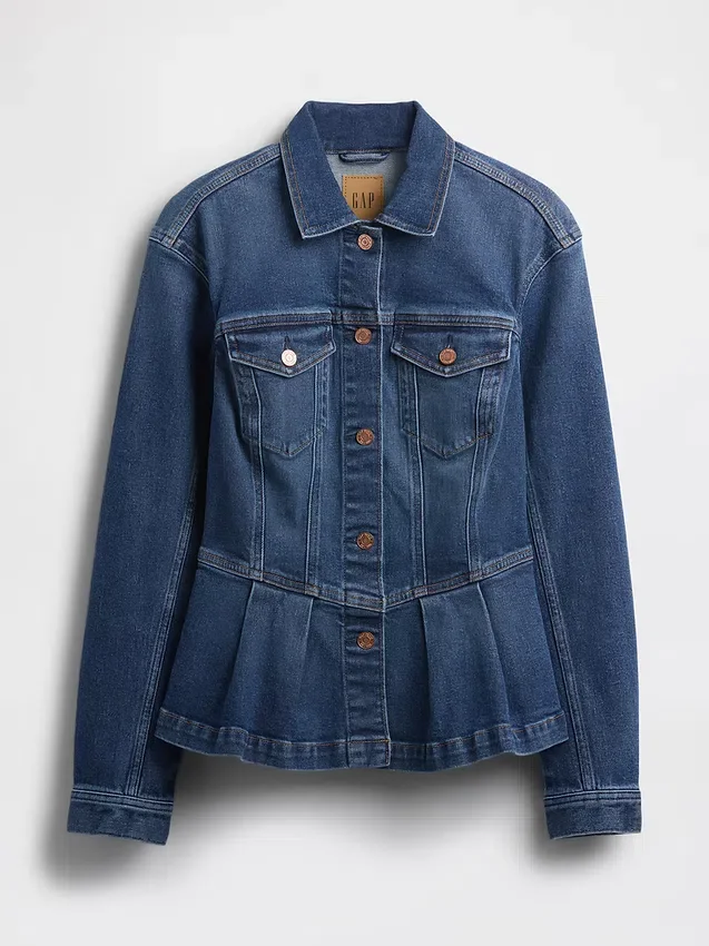 Denim peplum-jasje
