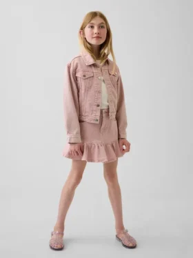 Denim rok met ruches voor kinderen
