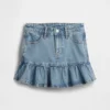 Denim rok met ruches voor kinderen