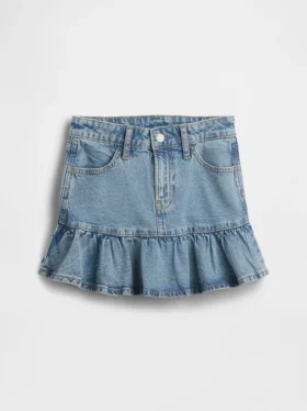 Denim rok met ruches voor kinderen