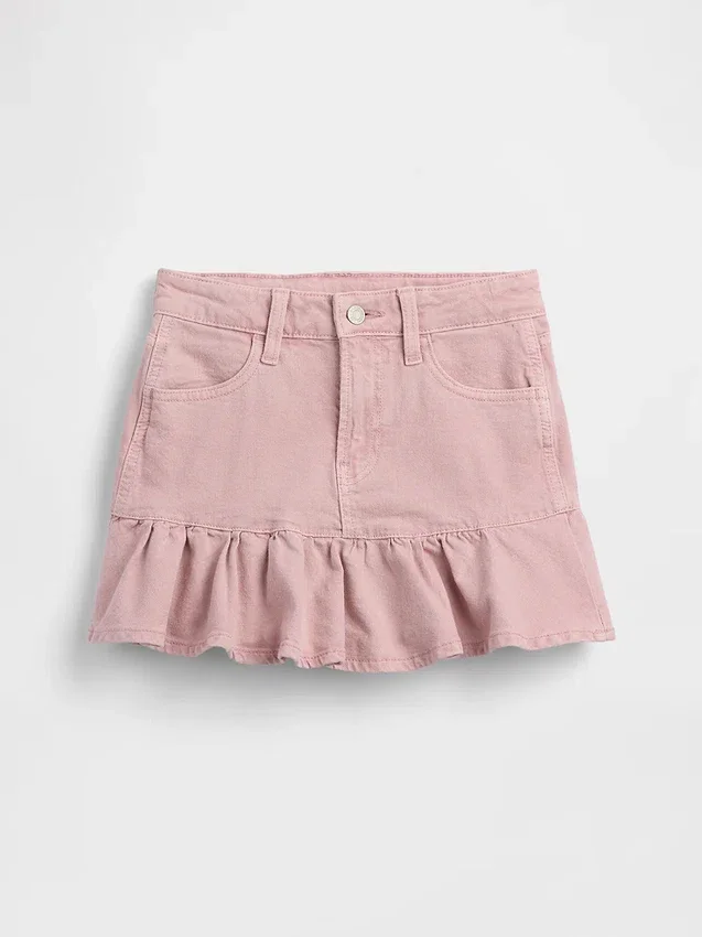 Denim rok met ruches voor kinderen