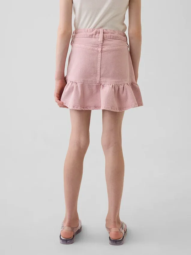 Denim rok met ruches voor kinderen