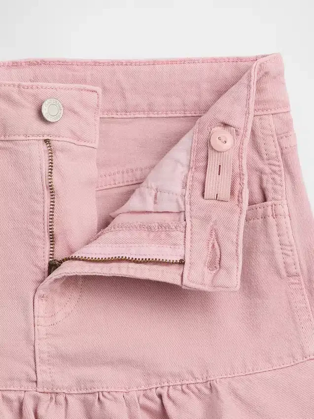 Denim rok met ruches voor kinderen