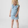 Denim-set met strik voor Baby & Peuter