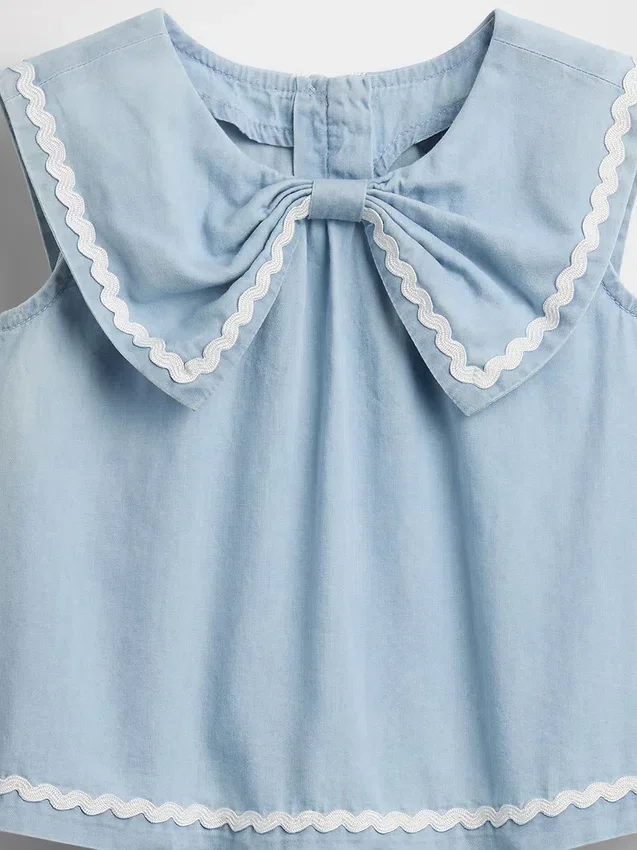 Denim-set met strik voor Baby & Peuter