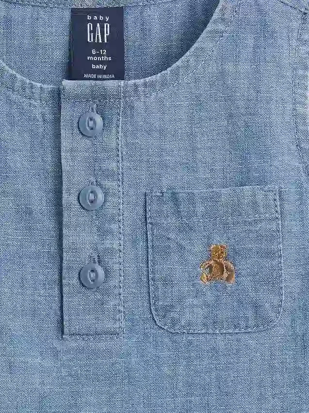 Denim-setje met zakjes voor baby’s
