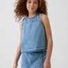 Denim shell tanktop voor kinderen