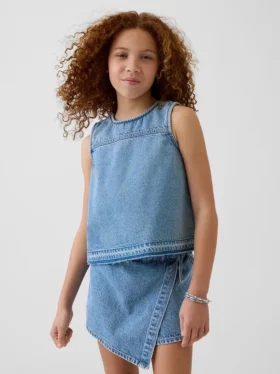 Denim shell tanktop voor kinderen