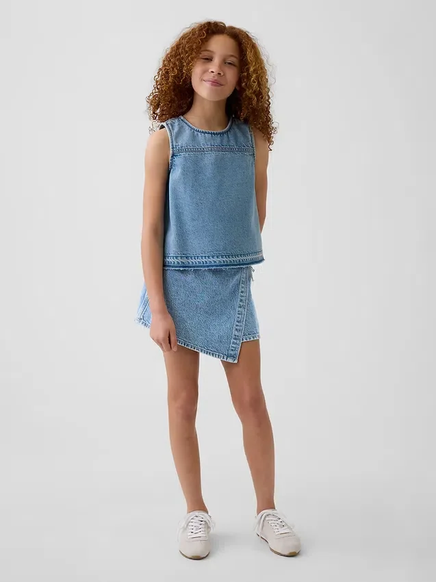 Denim shell tanktop voor kinderen