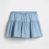 Denim skort met gelaagde rok voor kinderen
