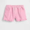 Denim Stride-korte broek met ruches voor Baby & Peuter