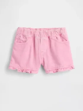 Denim Stride-korte broek met ruches voor Baby & Peuter