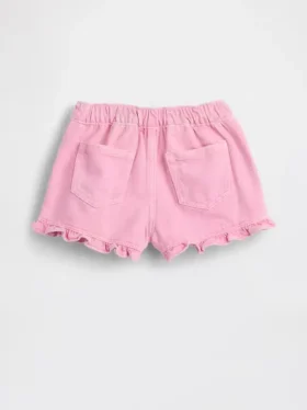 Denim Stride-korte broek met ruches voor Baby & Peuter