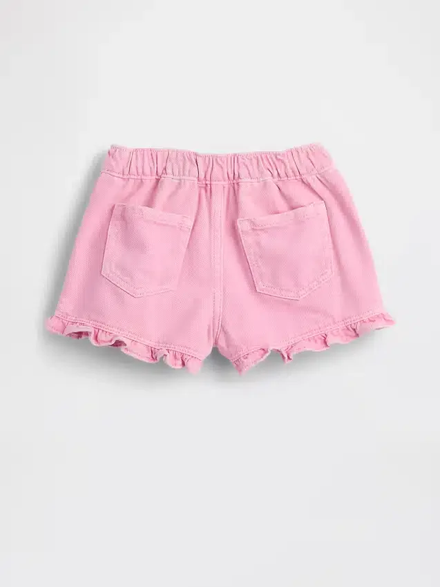 Denim Stride-korte broek met ruches voor Baby & Peuter