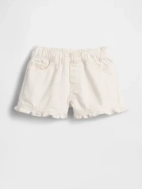 Denim Stride-korte broek met ruches voor Baby & Peuter