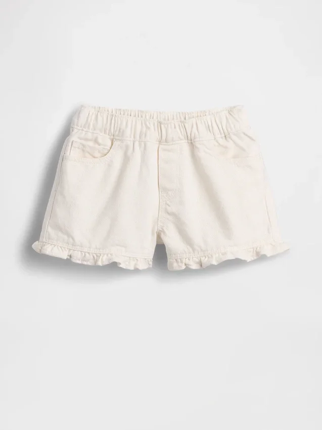 Denim Stride-korte broek met ruches voor Baby & Peuter