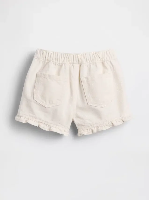 Denim Stride-korte broek met ruches voor Baby & Peuter
