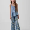 Denim tanktop met gelaagde zoom voor kinderen
