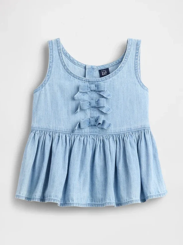 Denim tanktop met strik voor Baby & Peuter