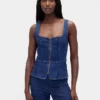 Denim vest met rits