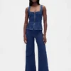 Denim vest met rits