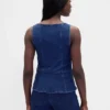 Denim vest met rits