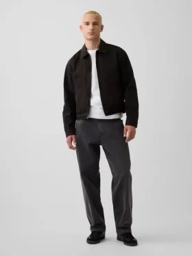 Denim werkjas met boxy pasvorm
