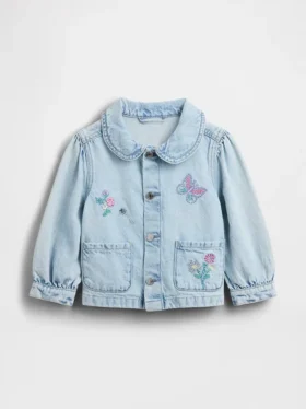 Denim werkjasje met borduursels voor Baby & Peuter