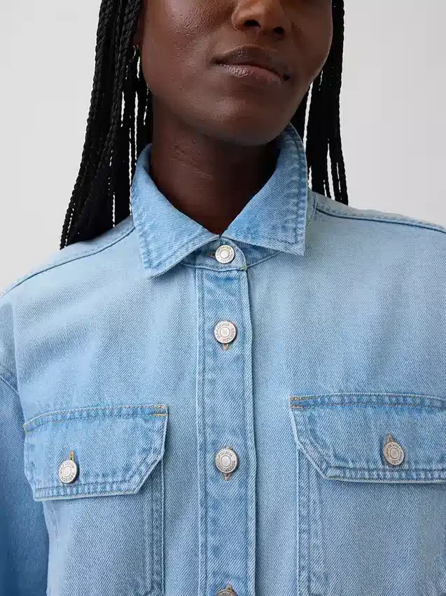 Denim western-overhemdjasje