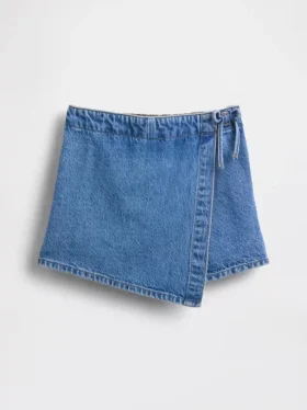 Denim wikkelrokje voor kinderen