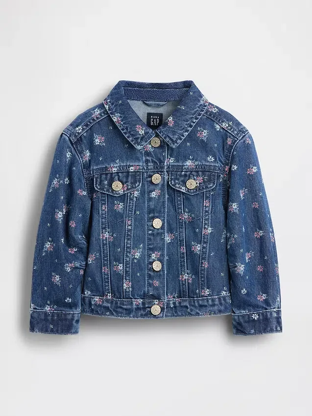 Denimjasje met bloemenprint voor Baby & Peuter
