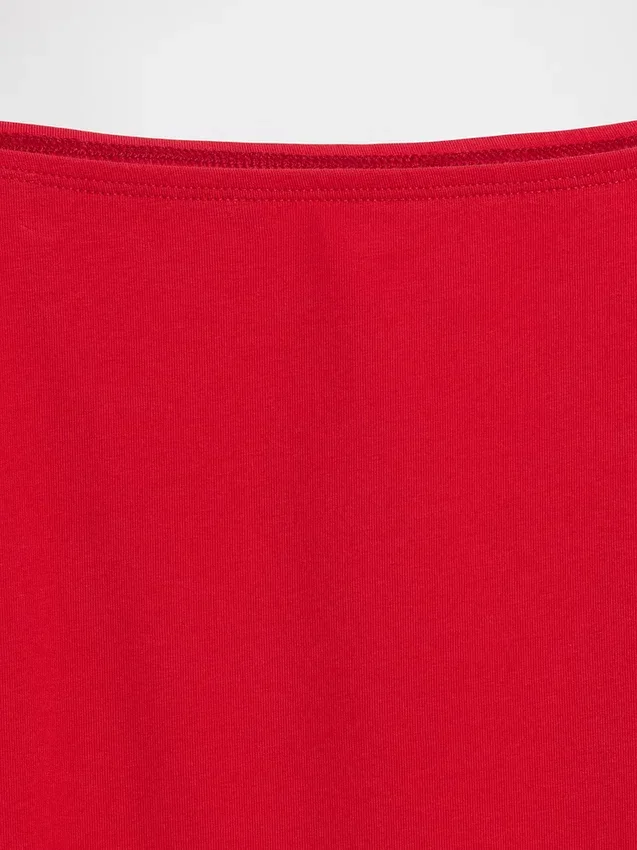 Dichtgeweven jersey off-shoulder crop-T-shirt