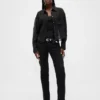Doorschijnend crop-shirt met rechte zoom