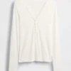 Doorschijnend geribd Henley-T-shirt