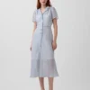 Doorschijnende midi-shirtjurk